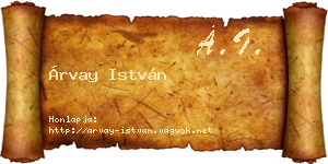 Árvay István névjegykártya