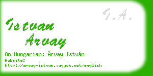istvan arvay business card
